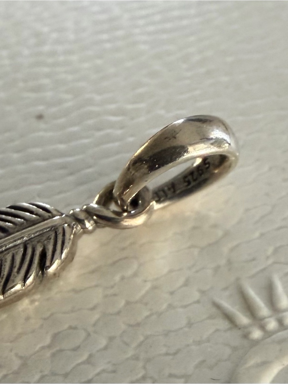 Pandora Silver Feather Charm - Picture 4 of 4